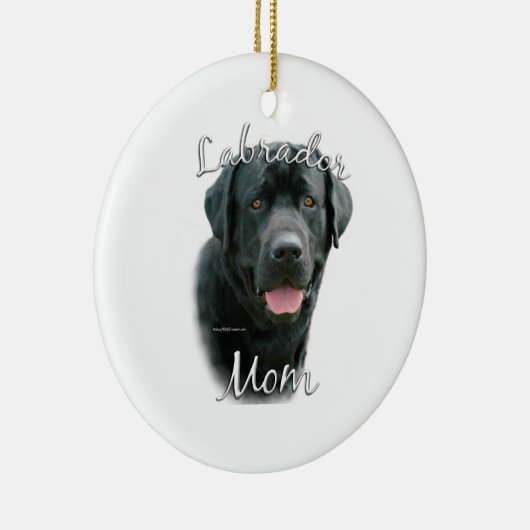 Labrador Retriever (blk) mam 2 Keramisch Ornament (Rechts)