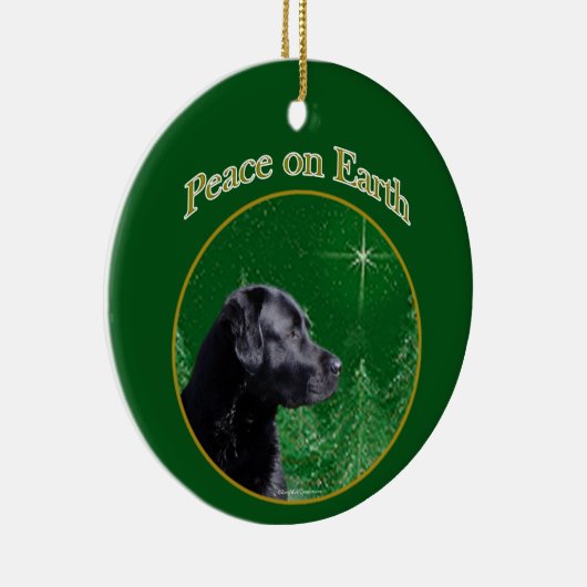 Labrador Retriever (blk) Peace Keramisch Ornament (Rechts)