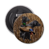 Labrador Retriever Bottle Open, Duck Hunting Button Flesopener (Voorkant)