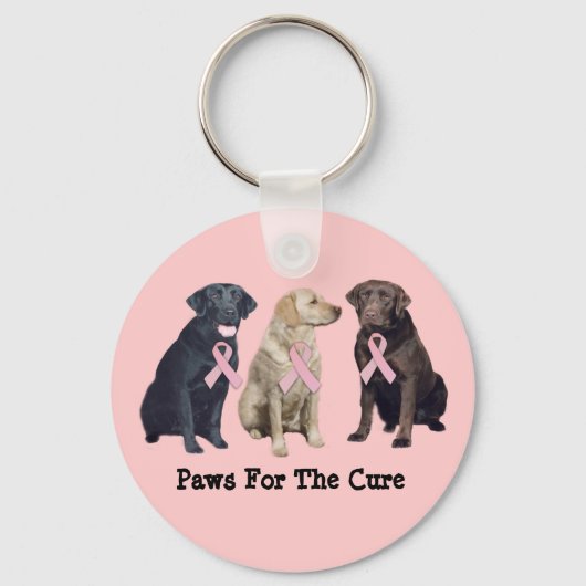 Labrador Retriever Breast Cancer Sleutelhanger (Voorkant)