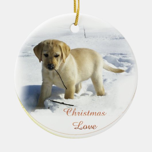 Labrador Retriever Cadeaux de Noël Ornement (Devant)