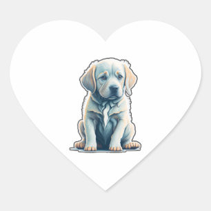 Labrador Retriever Calm Puppy Hart Sticker