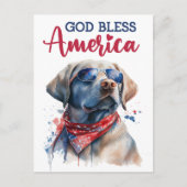 Labrador Retriever, Carte postale de Dieu Bless Am (Devant)
