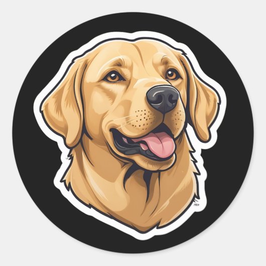 Labrador Retriever cartoon sticker (Voorkant)