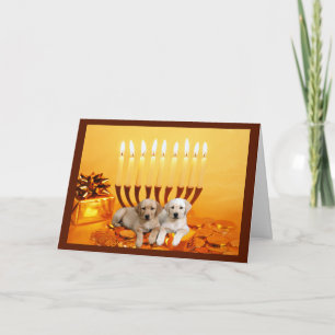 Labrador Retriever Chanukah Kaart Menorah