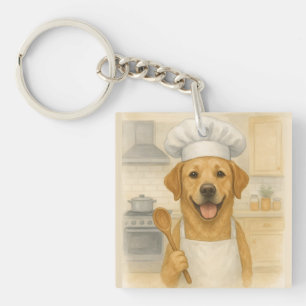 Labrador Retriever Chef Leuke Thuis Koken Sleutelhanger
