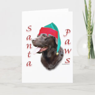 Labrador Retriever (choc) Santa Paws Feestdagen Kaart