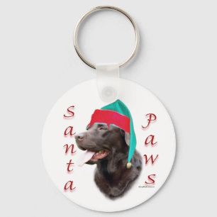 Labrador Retriever (choc) Santa Paws Sleutelhanger