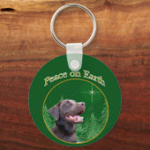 Labrador Retriever (choc) Vrede Sleutelhanger (Achterkant)
