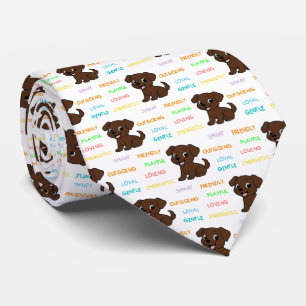 Labrador Retriever Chocolade Cartoon Kenmerken Stropdas