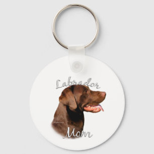 Labrador Retriever (chocolade) Moeder 2 Sleutelhanger