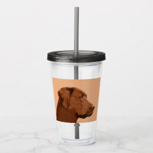 Labrador Retriever (Chocolade) schilderen - Dog Ar Acryl Drinkbeker