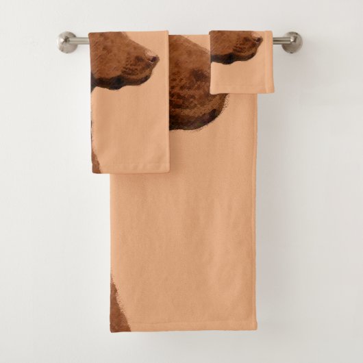 Labrador Retriever (Chocolade) schilderen - Dog Ar Bad Handdoek (Insitu)