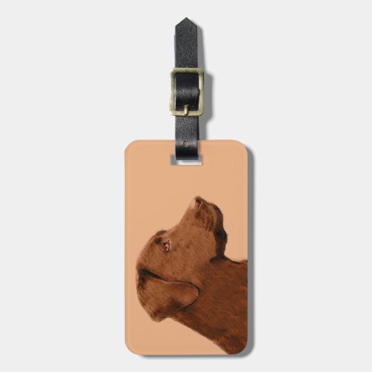 Labrador Retriever (Chocolade) schilderen - Dog Ar Bagagelabel (Voorkant verticaal)