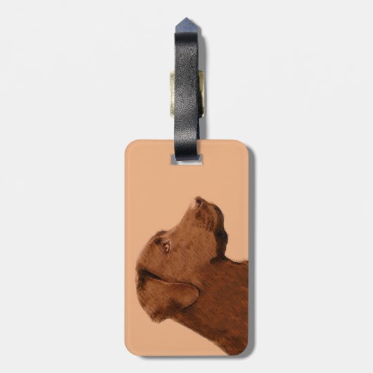 Labrador Retriever (Chocolade) schilderen - Dog Ar Bagagelabel (Achterkant verticaal)