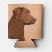 Labrador Retriever (Chocolade) schilderen - Dog Ar Blikjeskoeler (Voorkant)