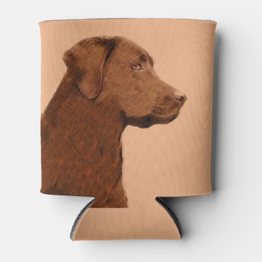 Labrador Retriever (Chocolade) schilderen - Dog Ar Blikjeskoeler (Voorkant)
