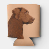 Labrador Retriever (Chocolade) schilderen - Dog Ar Blikjeskoeler (Achterkant)