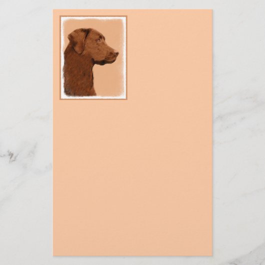 Labrador Retriever (Chocolade) schilderen - Dog Ar Briefpapier (Voorkant)