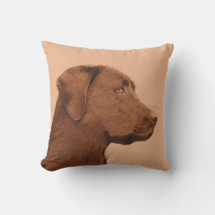 Labrador Retriever (Chocolade) schilderen - Dog Ar Buitenkussen