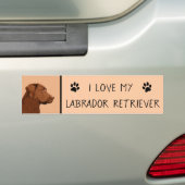 Labrador Retriever (Chocolade) schilderen - Dog Ar Bumpersticker (Op auto)
