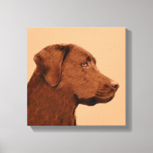 Labrador Retriever (Chocolade) schilderen - Dog Ar Canvas Afdruk