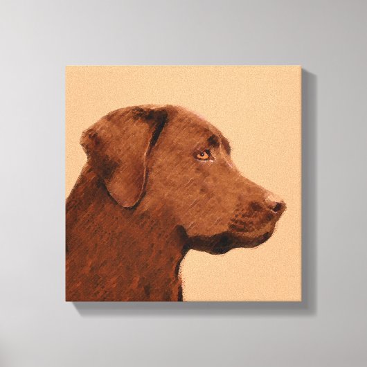 Labrador Retriever (Chocolade) schilderen - Dog Ar Canvas Afdruk (Voorkant)