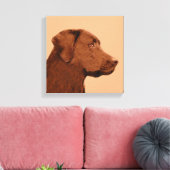Labrador Retriever (Chocolade) schilderen - Dog Ar Canvas Afdruk (Insitu (Woonkamer))