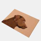 Labrador Retriever (Chocolade) schilderen - Dog Ar Deurmat (Schuin)