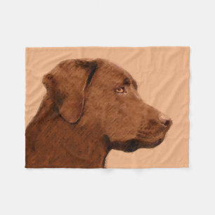 Labrador Retriever (Chocolade) schilderen - Dog Ar Fleece Deken