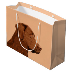 Labrador Retriever (Chocolade) schilderen - Dog Ar Groot Cadeauzakje