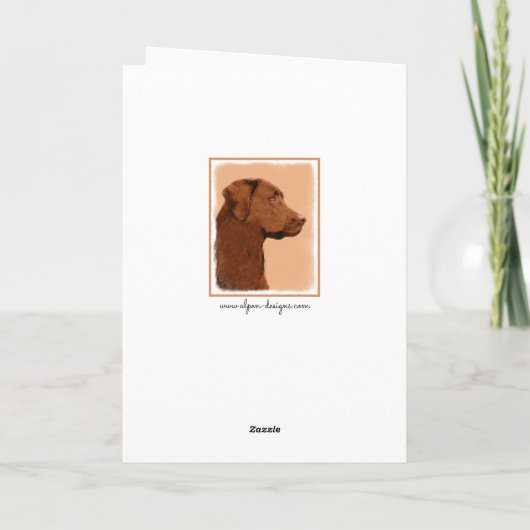 Labrador Retriever (Chocolade) schilderen - Dog Ar Kaart (Achterkant)