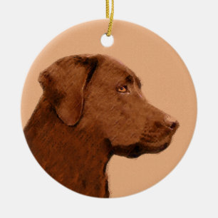 Labrador Retriever (Chocolade) schilderen - Dog Ar Keramisch Ornament