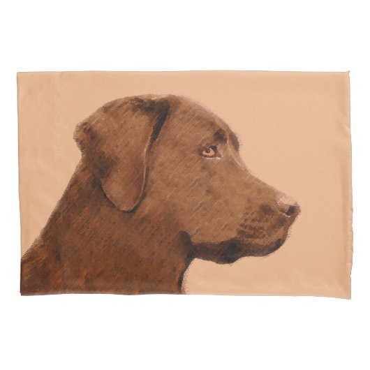Labrador Retriever (Chocolade) schilderen - Dog Ar Kussensloop (Voorkant)