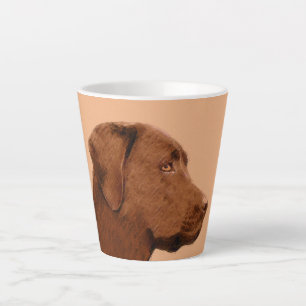 Labrador Retriever (Chocolade) schilderen - Dog Ar Latte Mok
