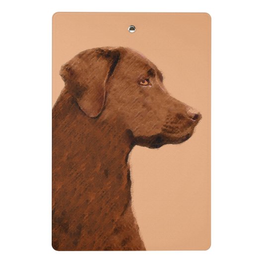 Labrador Retriever (Chocolade) schilderen - Dog Ar Mini Klembord (Achterkant)