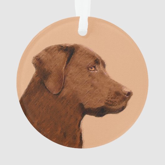 Labrador Retriever (Chocolade) schilderen - Dog Ar Ornament (achterkant)