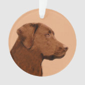Labrador Retriever (Chocolade) schilderen - Dog Ar Ornament (voorkant)
