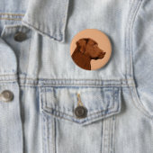 Labrador Retriever (Chocolade) schilderen - Dog Ar Ronde Button 5,7 Cm (In situ)