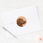 Labrador Retriever (Chocolade) schilderen - Dog Ar Ronde Sticker (Envelop)