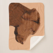 Labrador Retriever (Chocolade) schilderen - Dog Ar Sherpa Deken (Voorkant)