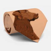 Labrador Retriever (Chocolade) schilderen - Dog Ar Stropdas (Opgerold)