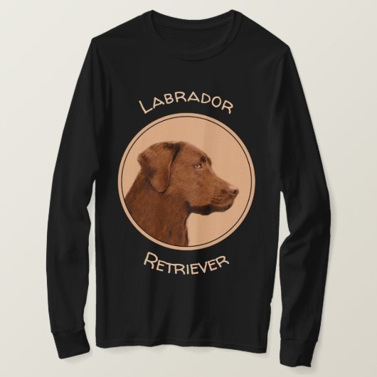 Labrador Retriever (Chocolade) schilderen - Dog Ar T-shirt (Design voorkant)