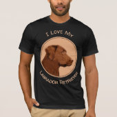 Labrador Retriever (Chocolade) schilderen - Dog Ar T-shirt (Voorkant)