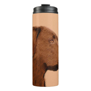Labrador Retriever (Chocolade) schilderen - Dog Ar Thermosbeker