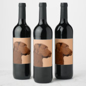 Labrador Retriever (Chocolade) schilderen - Dog Ar Wijn Etiket (Flessen)