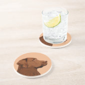 Labrador Retriever (Chocolade) schilderen - Dog Ar Zandsteen Onderzetter (Zijkant)