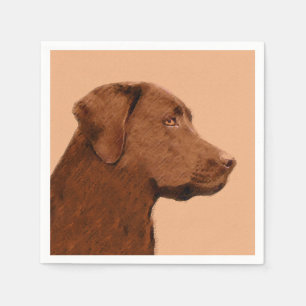 Labrador Retriever (Chocolade) Schilderij - Honden Servet