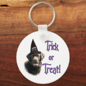 Labrador Retriever (chocolade)Trick Sleutelhanger (Voorkant)