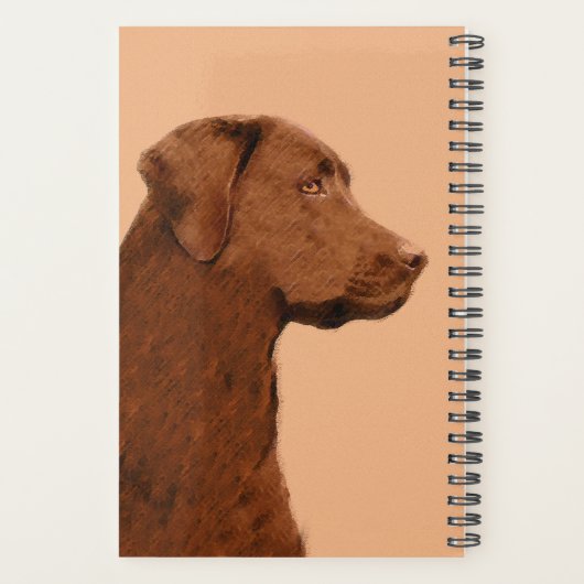 Labrador Retriever (Chocolat) Peinture - Chien Art (Dos)
